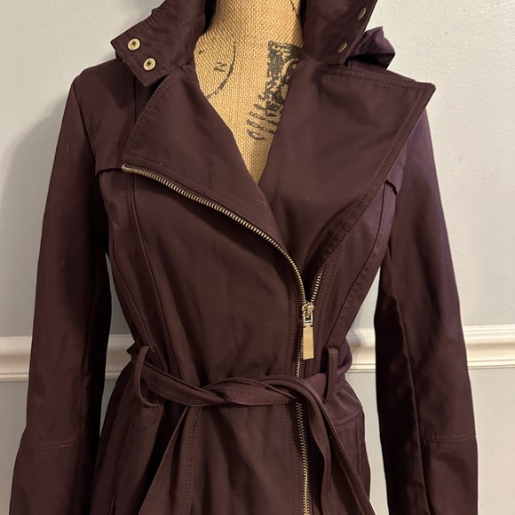 Vince Camaro Dark Purple Trench Coat Small - Picture 8 of 11